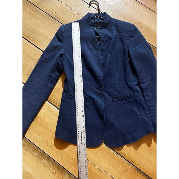 Pendleton Women's Blue Blazer jacket. linen/cotton blend. office work Size 2 - Picture 5 of 8